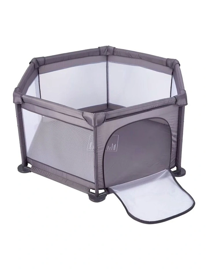 Babystudio 6 Sided Toy Baby Infant Newborn Playpen 64x120cm Base Grey image 1