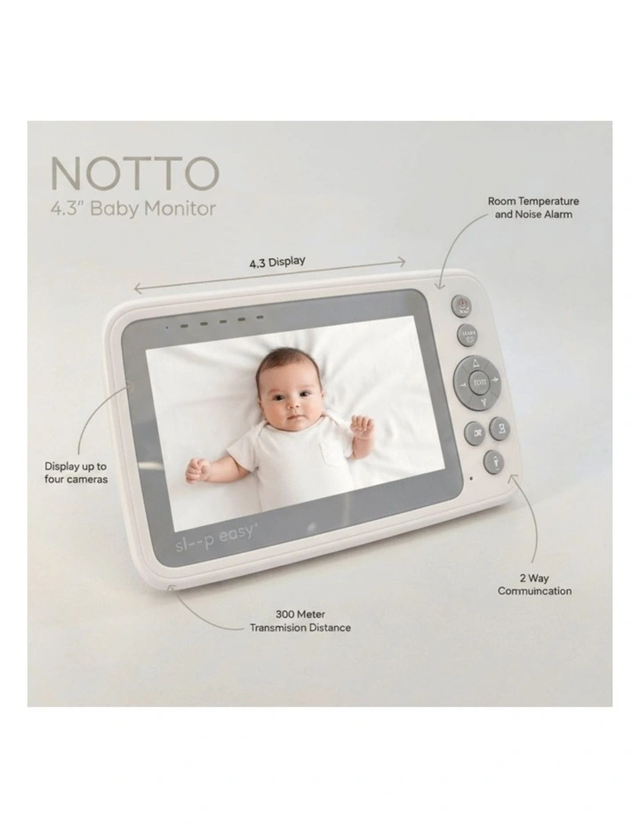 Notto Crystal Clear Digital Baby Monitor 4.3 Inch Colour Screen image 3