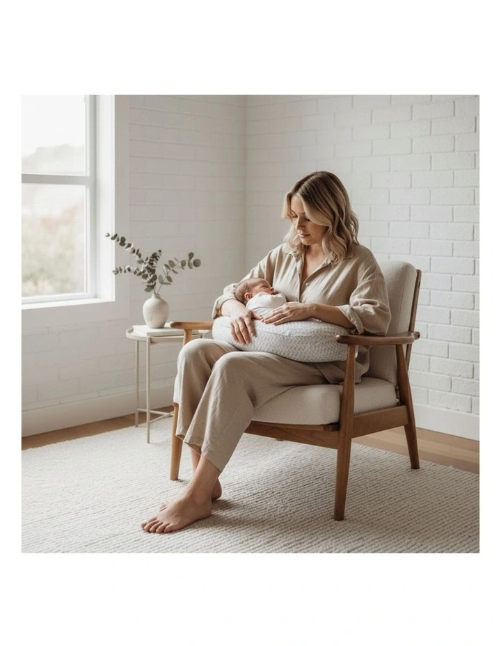 Babystudio Breast Feeding Nursing Pillow Ergonomic C-Shape Cotton Cover image 2