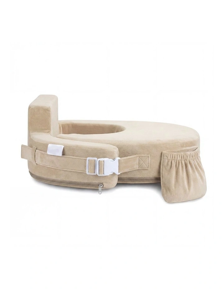 PlayPals Nursing Pillow Breastfeeding Posture Support Adjustable Waist Beige image 2