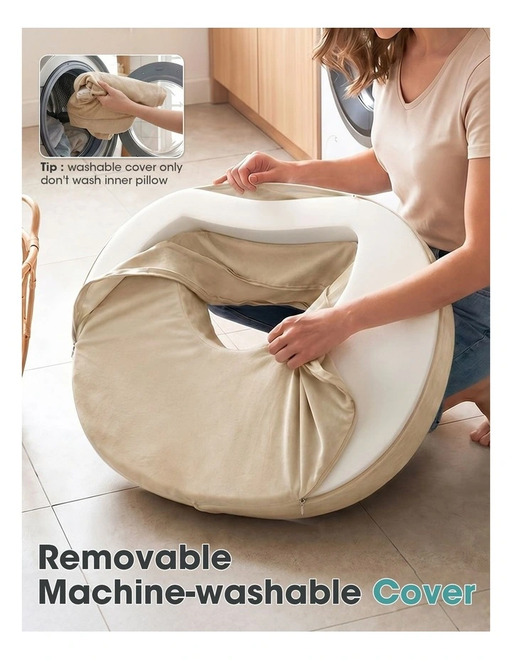 PlayPals Nursing Pillow Breastfeeding Posture Support Adjustable Waist Beige image 7