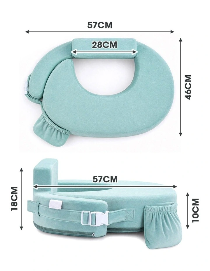 PlayPals Nursing Pillow Breastfeeding Posture Support Adjustable Waist Beige image 3