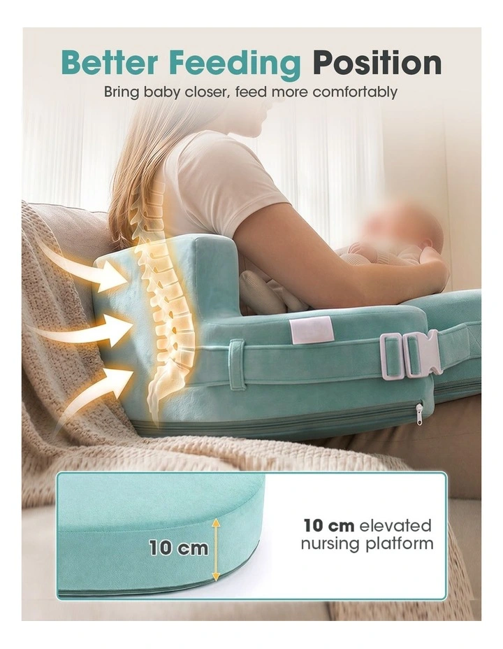 PlayPals Nursing Pillow Breastfeeding Posture Support Adjustable Waist Beige image 4