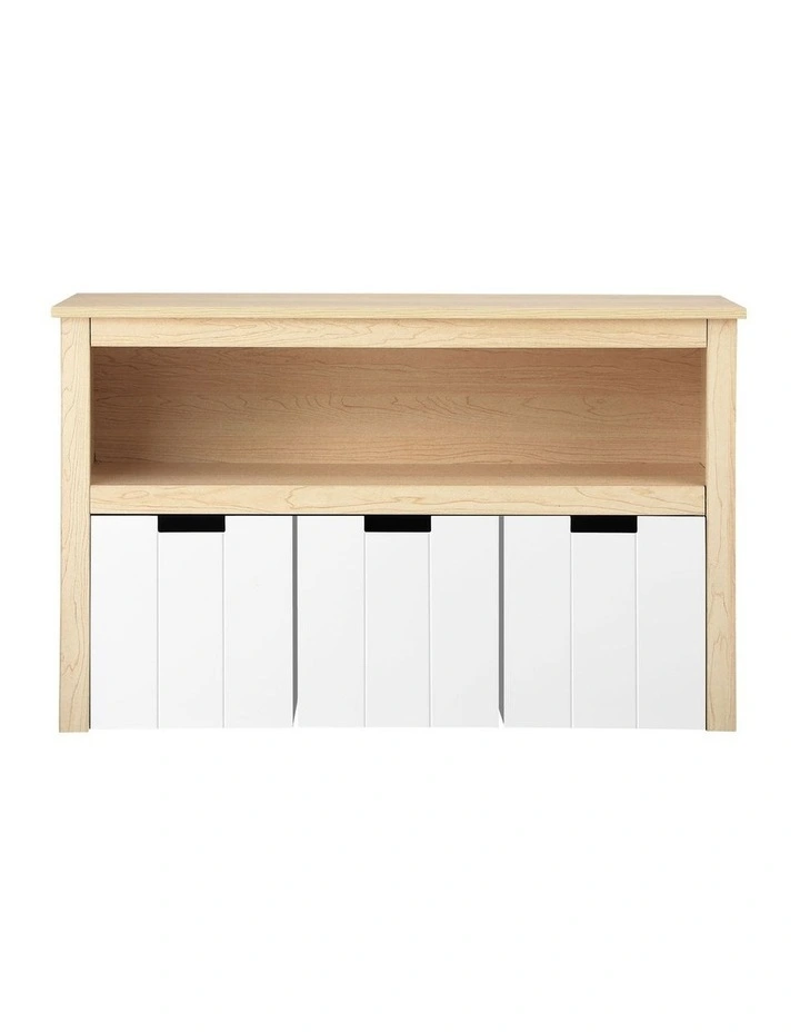 Oikiture Wooden Kids Toy Storage Cabinet Displayshelf With 3 Portable Box image 2