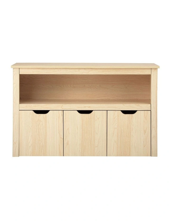 Oikiture Kids Toy Storage Cabinet Bookshelf With Portable Storage Box Natural image 2