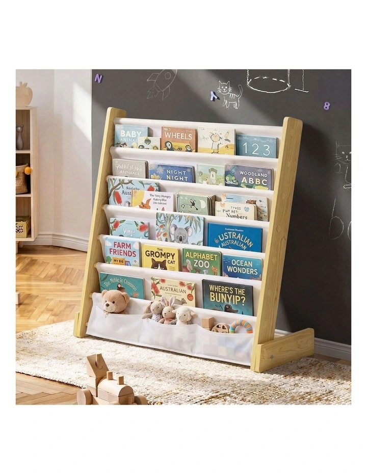 Oikiture Kids Bookshelf Bookcase Children Magazine Rack Display Shelf Organiser image 4