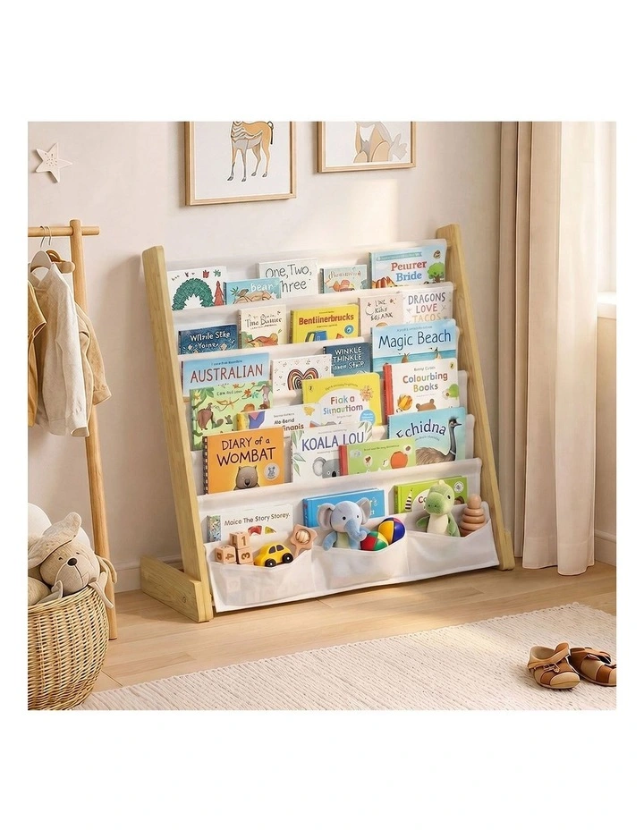 Oikiture Kids Bookshelf Bookcase Children Magazine Rack Display Shelf Organiser image 5