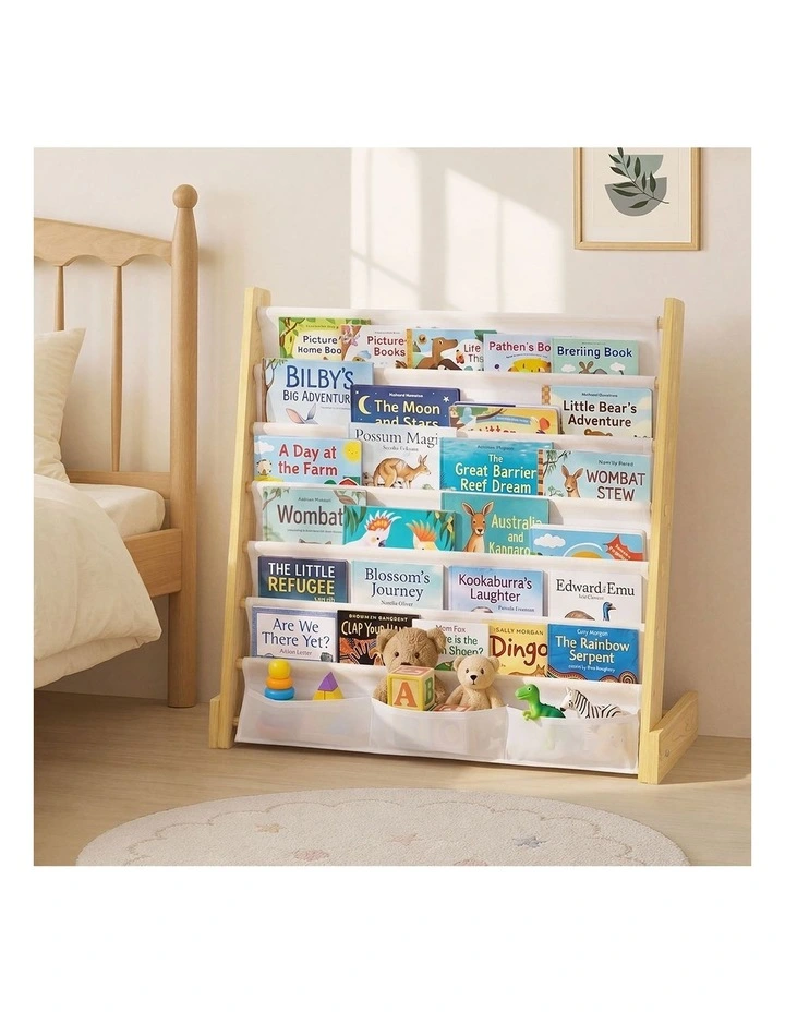 Oikiture Kids Bookshelf Bookcase Children Magazine Rack Display Shelf Organiser image 7