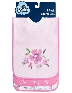 Big Softies 3PK Ppopover Bibs Flower