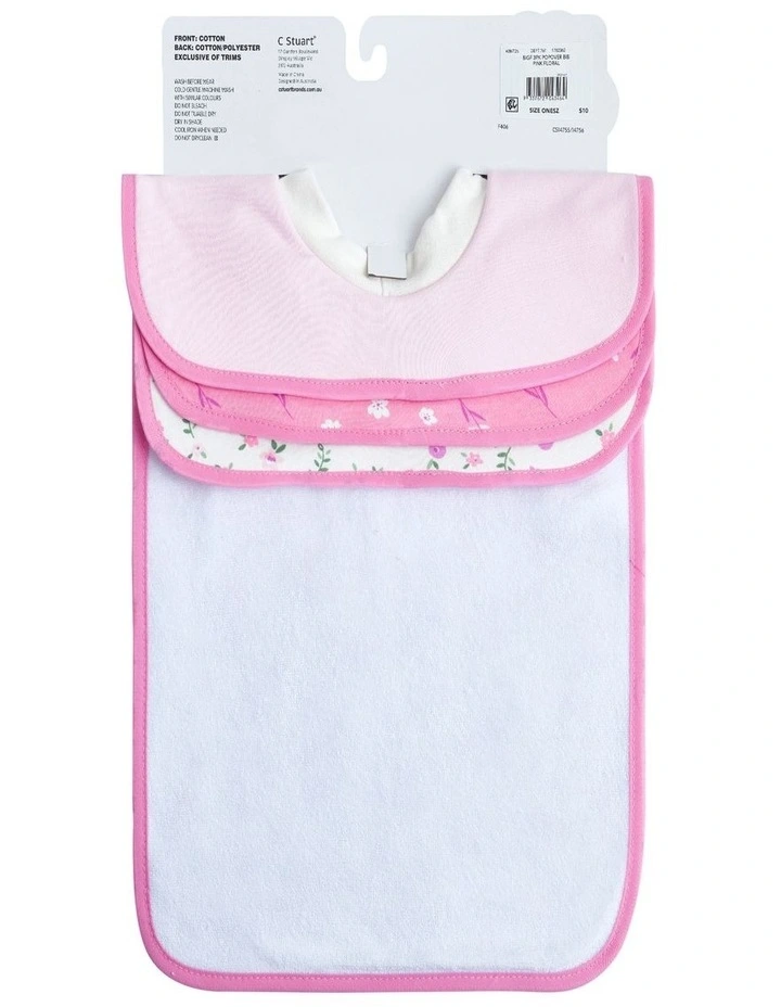 Big Softies 3PK Ppopover Bibs Flower image 2
