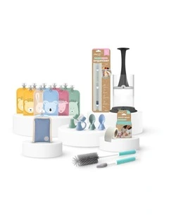 Reusable Baby Food Pouches, Yoghurt Pouches Bundle Kit V2 Cerulean & Sage