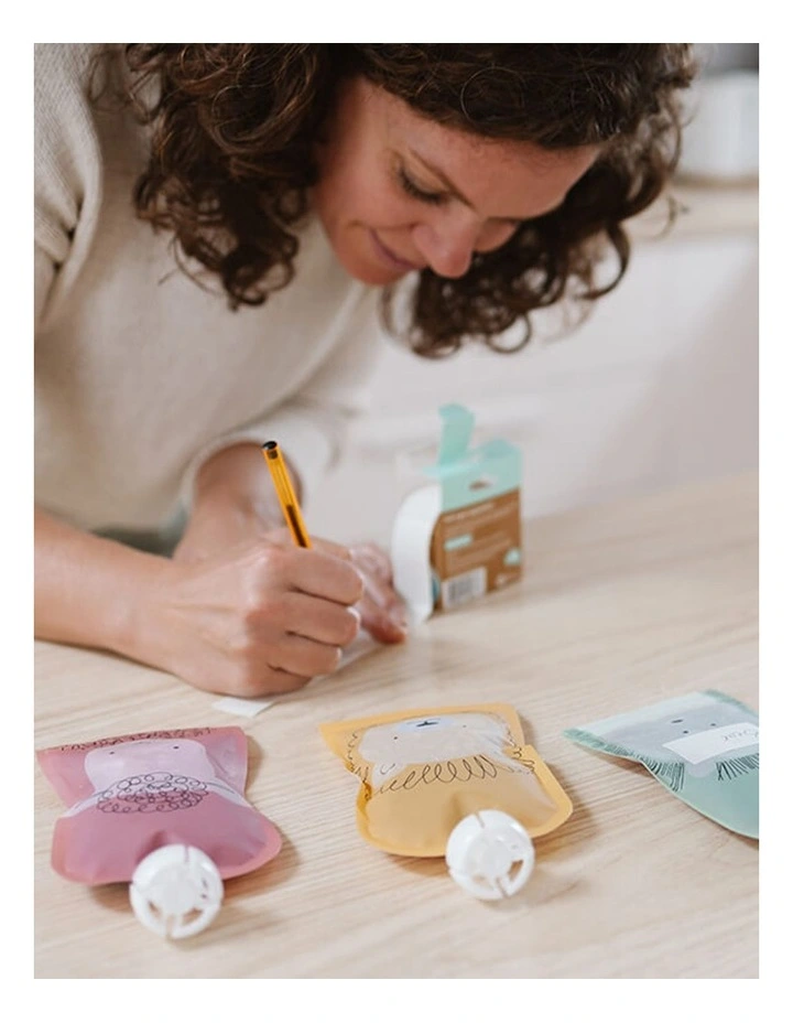 Reusable Baby Food Pouches, Yoghurt Pouches Bundle Kit V2 Cerulean & Sage image 2