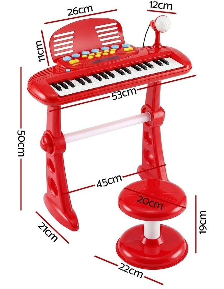 Keezi Kids Piano Keyboard 37 Keys Electronic Musical Instrument Set w/ Stool Microphone image 3