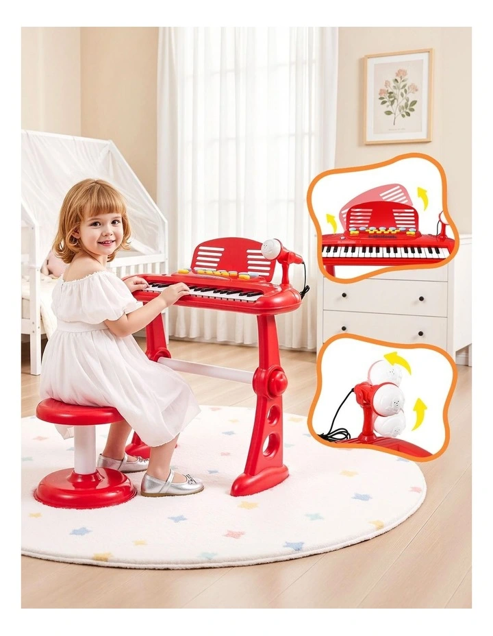 Keezi Kids Piano Keyboard 37 Keys Electronic Musical Instrument Set w/ Stool Microphone image 5