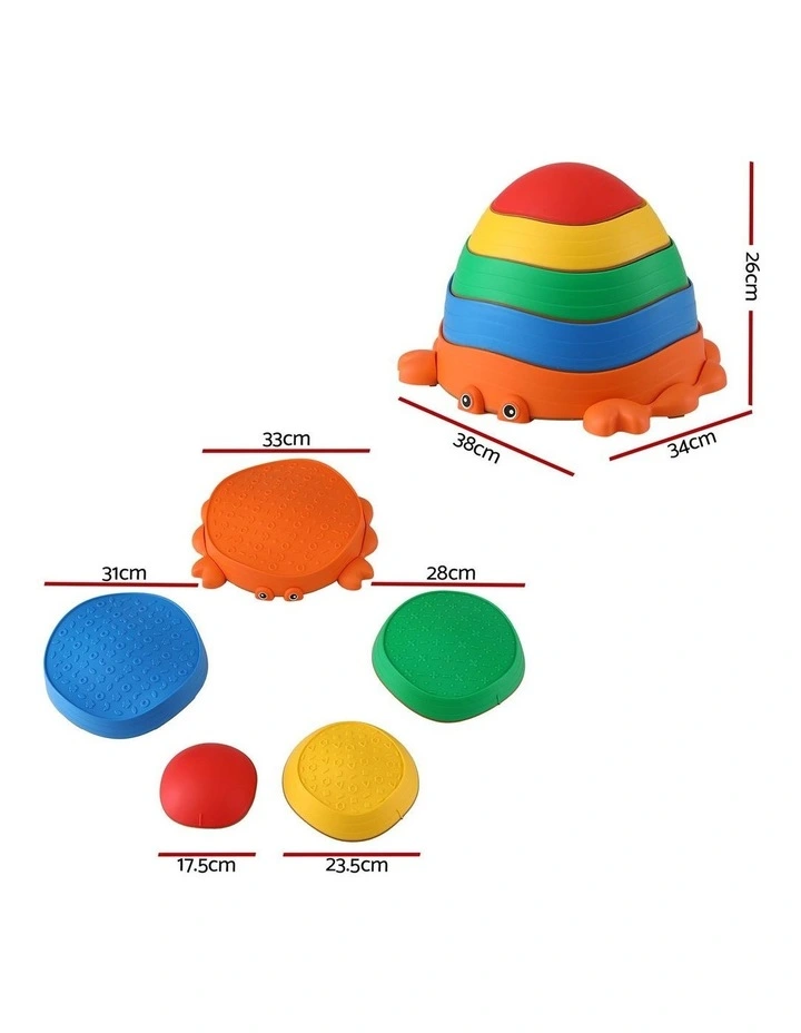 Keezi Kids Stepping Stones Balance Stone Set Crab Indoor Outdoor 5PCS image 2
