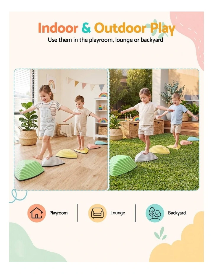 Keezi Kids Stepping Stones 6PCS Balance Stones Indoor Outdoor Toy image 6