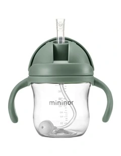 Mininor Baby/Infant 220ml Tritan Straw Bottle Water/Juice Drink Cup Willow Green