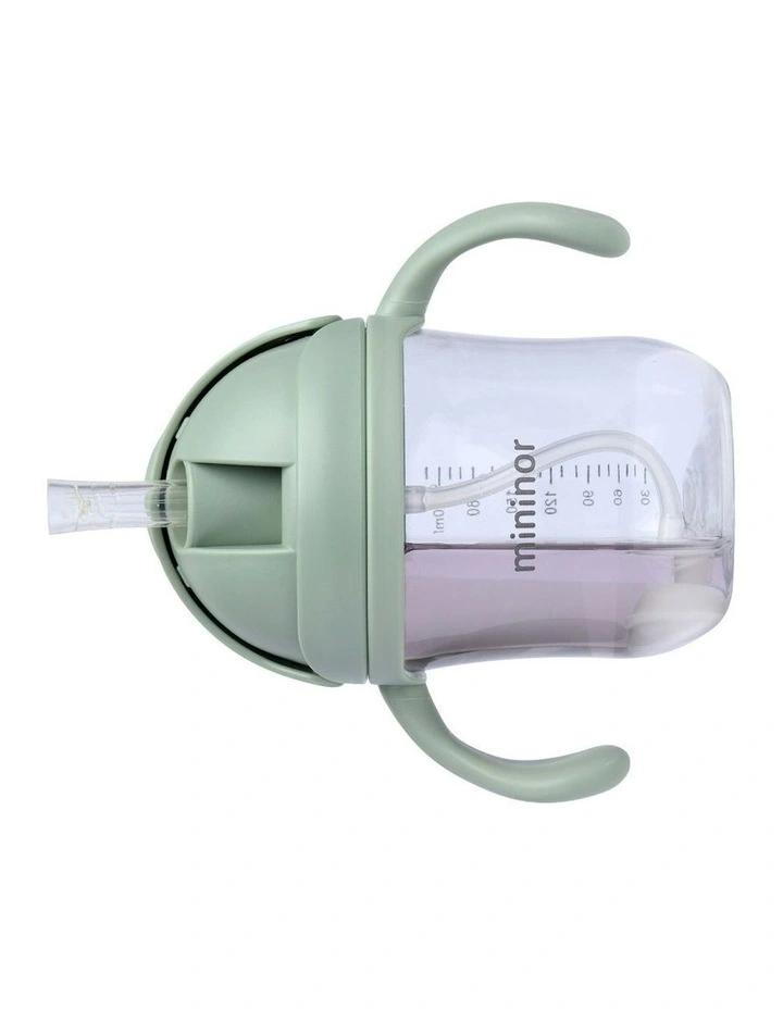 Mininor Baby/Infant 220ml Tritan Straw Bottle Water/Juice Drink Cup Willow Green image 4
