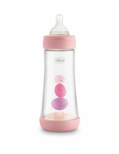 Nursing Baby Perfect5 300ml Feeding Bottle with Fast Silicone Teat 4m  in Pink