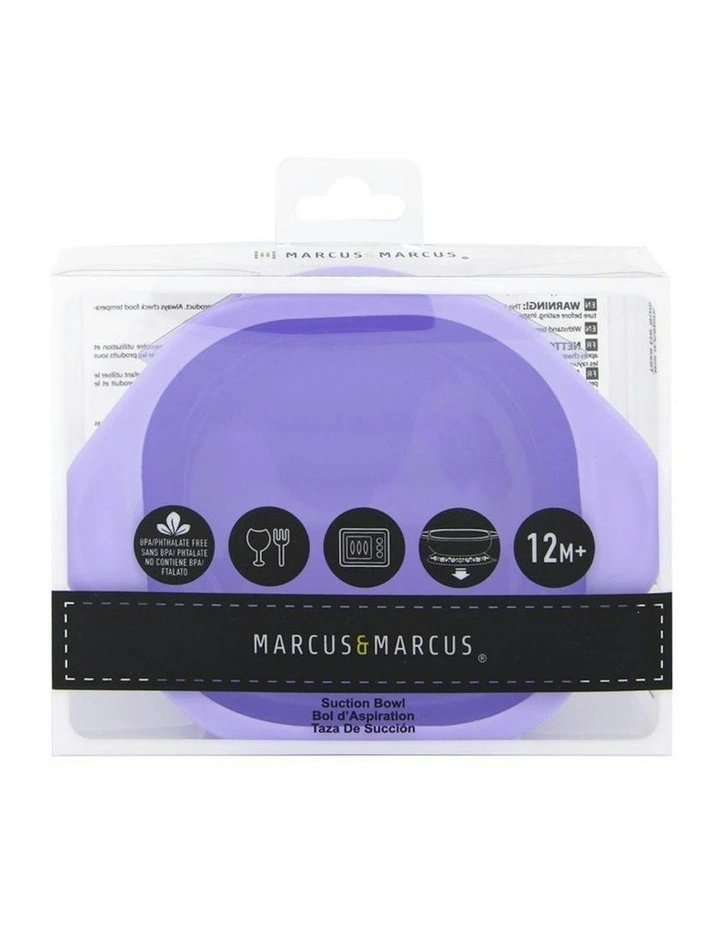 Marcus & Marcus Toddler/Baby Suction Cup Eating Bowl Lilac Willo Whale 12m image 2
