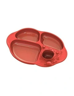 Marcus & Marcus Yummy Infant/Child Suction Cup Divided Plate Marcus Red 6m 
