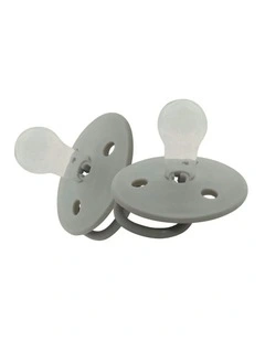 2PK Mininor Baby/Infant Feeding Dummy Silicone Pacifier/Soother Seal Grey 6m 