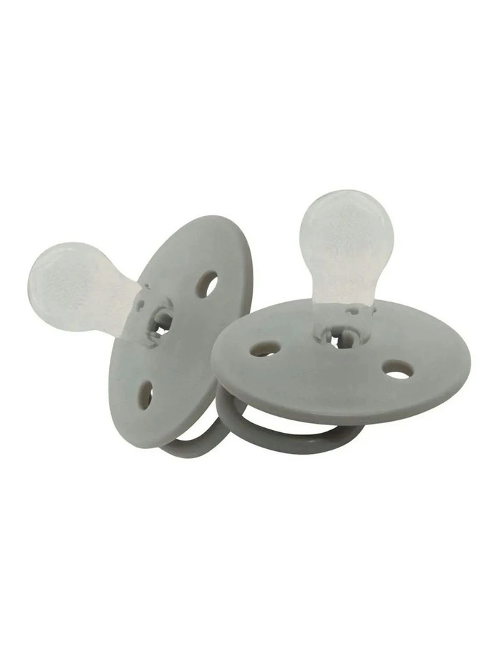 2PK Mininor Baby/Infant Feeding Dummy Silicone Pacifier/Soother Seal Grey 6m image 1