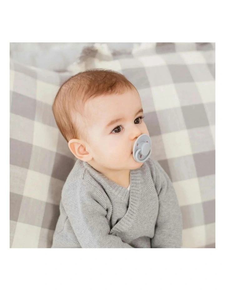 2PK Mininor Baby/Infant Feeding Dummy Silicone Pacifier/Soother Seal Grey 6m image 4