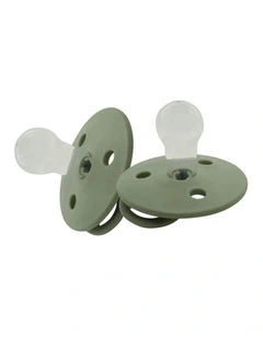 2PK Mininor Baby/Infant Feeding Dummy Silicone Pacifier/Soother Willow Green 0m 