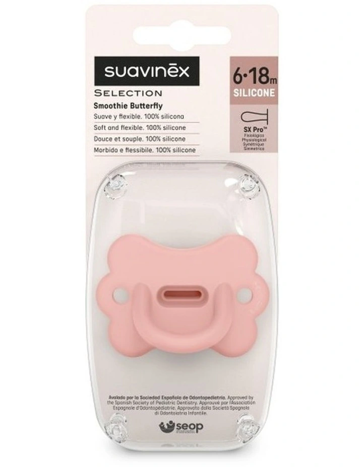 Colour Essence Butterfly Silicone SX Pro Soother 6-18 Months - Peach Pink image 3