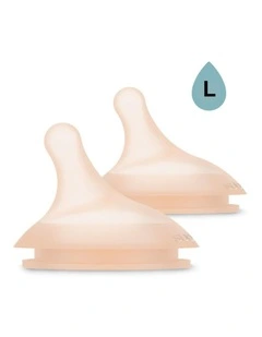 Zero Zero Silicone Teat 2 Pack - Large Flow 6  Months