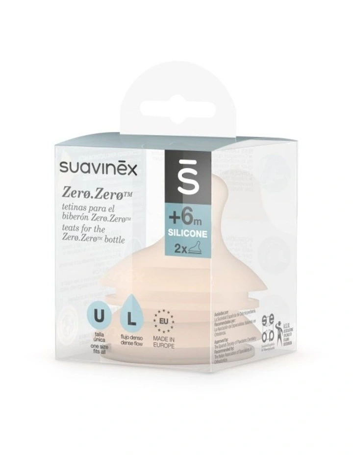 Zero Zero Silicone Teat 2 Pack - Large Flow 6  Months image 2