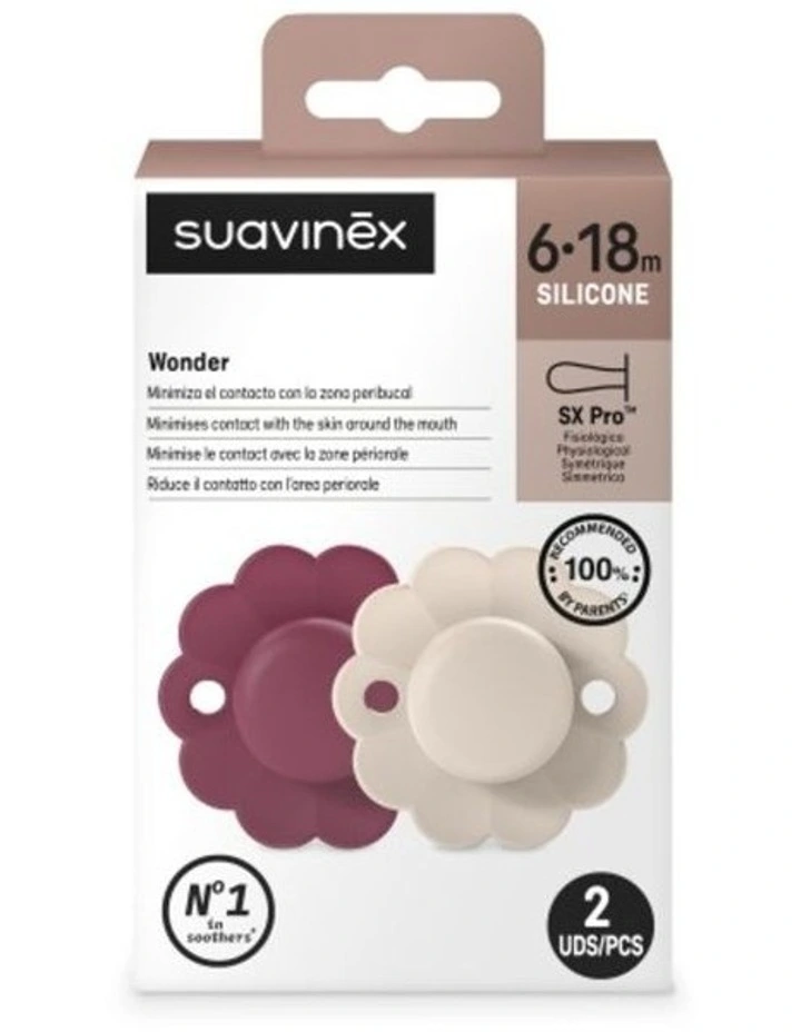 Wonder SX Pro Soother 6-18 Months 2 Pack - Magenta/Mauve Chalk image 6