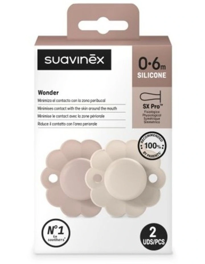 Wonder SX Pro Soother 0-6 Months 2 Pack - Pale Mauve/Mauve Chalk image 4