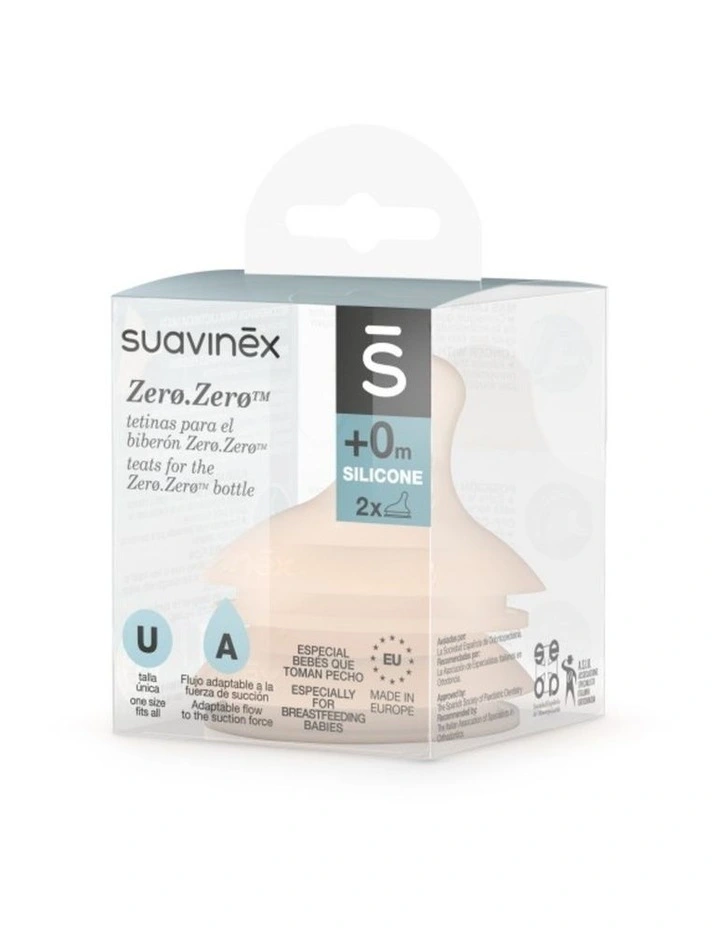 Zero Zero Silicone Teat 2 Pack - Adaptable Flow 0 Months image 2