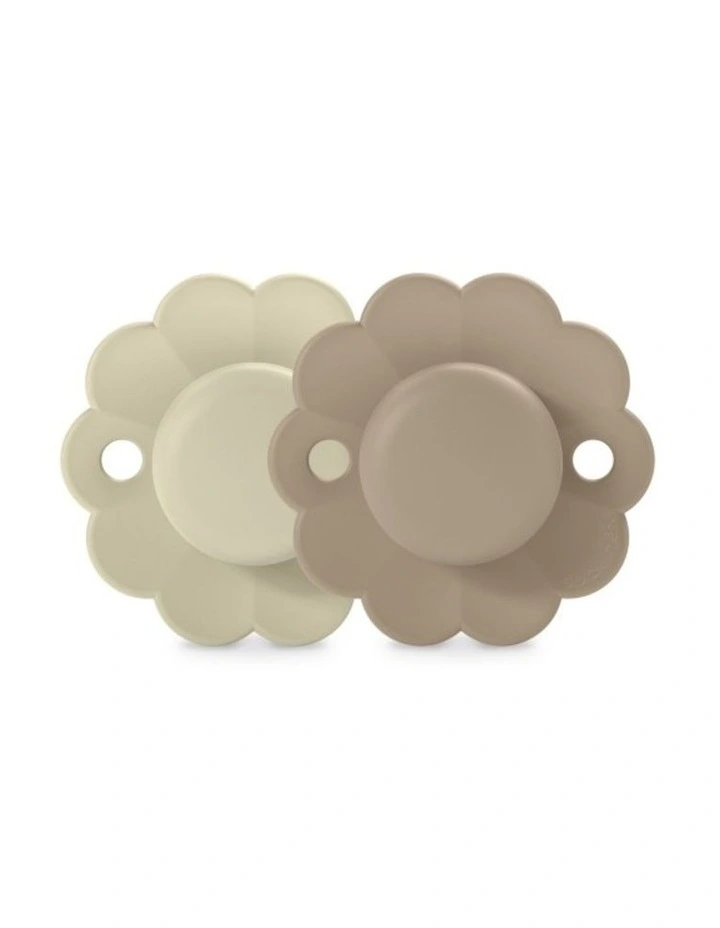 Wonder SX Pro Soother 6-18 Months 2 Pack - Whitecap Grey/Raw Umber image 1