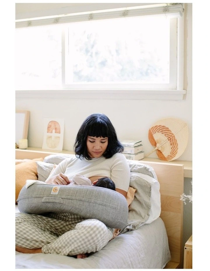 Natural Curve Nursing Pillow - Heathered Grey image 3