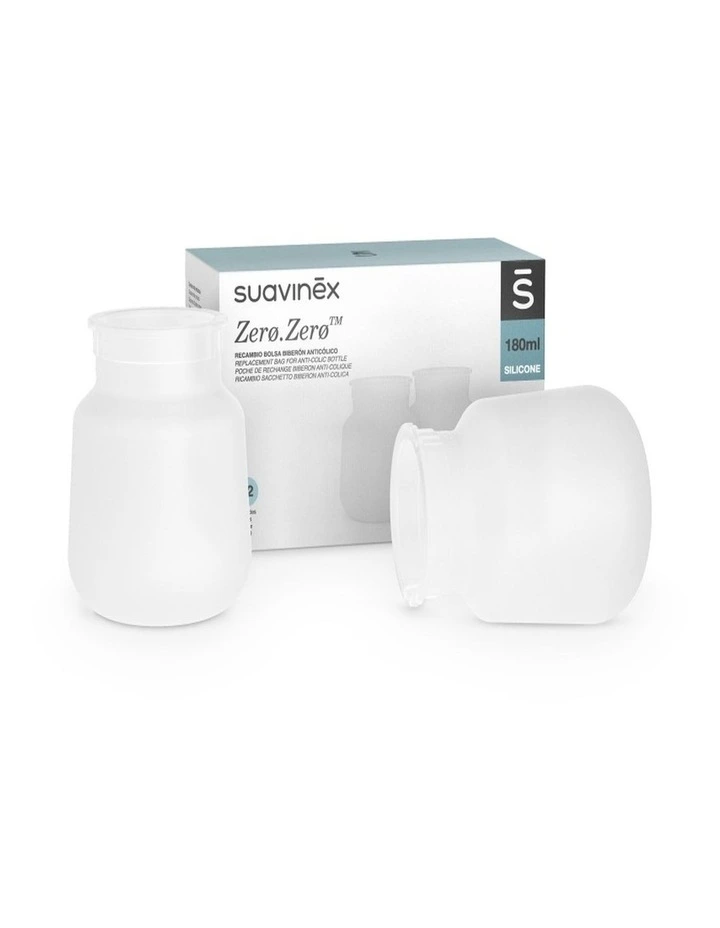 Zero Zero Replacement Anti Colic Silicone Bag 2 Pack - 180ml image 2