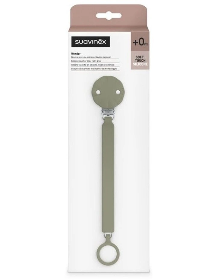 Wonder Silicone Soother Clip - Hedge Green image 2