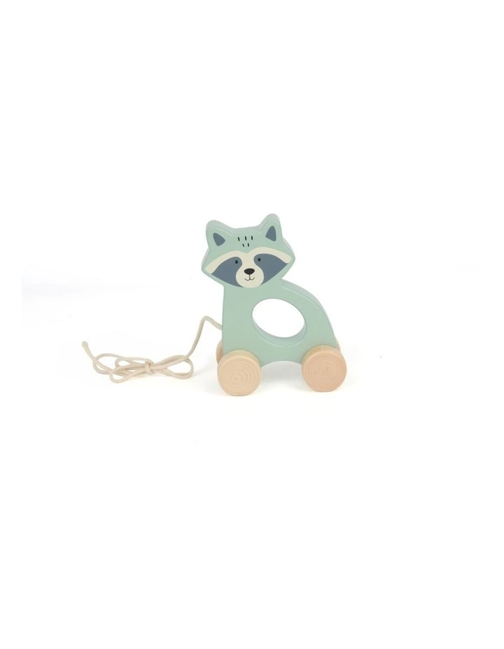 Wooden Raccoon Pull Along Toy image 1