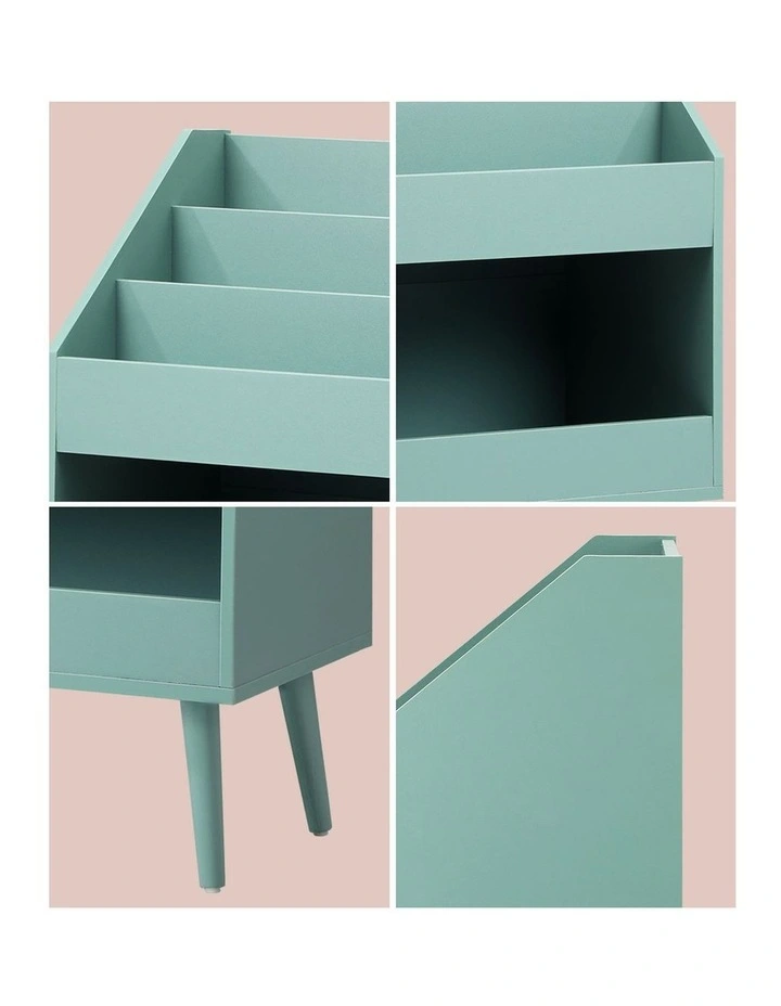 Oikiture Kids Bookshelf Children Bookcase Organiser Toy Storage Shelf Green image 6