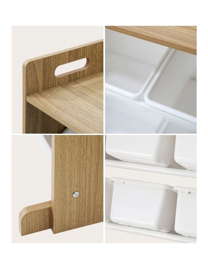 Oikiture 9 Bins Kids Toy Box Bookshelf Organiser Display Shelf Storage Rack image 6