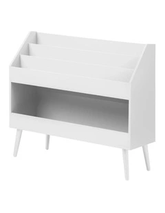 Oikiture Kids Bookshelf Children Bookcase Organiser Toy Storage Shelf White