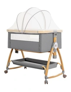 PlayPals 3-in-1 Baby Cot Crib Bed Bassinet Bedside Sleeper Portable Foldable