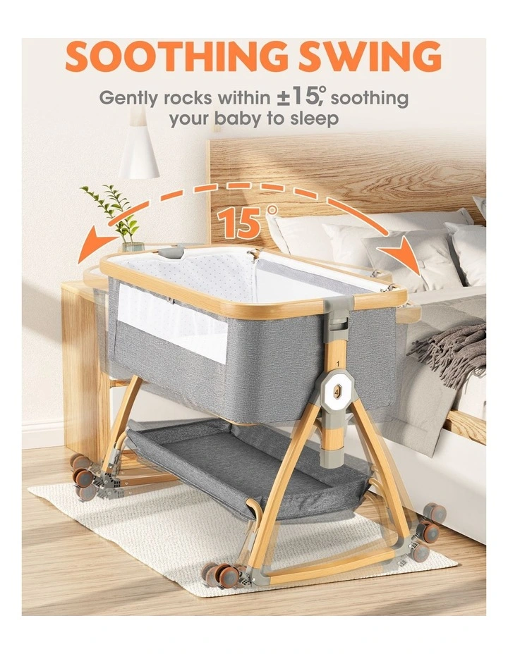 PlayPals 3-in-1 Baby Cot Crib Bed Bassinet Bedside Sleeper Portable Foldable image 5