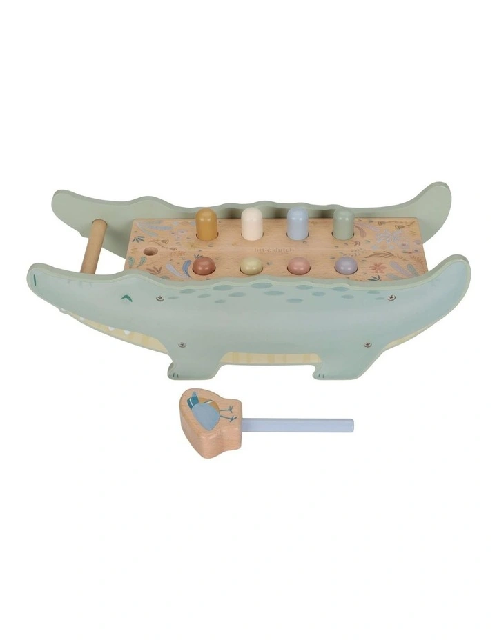 Little Dutch Safari Friends Wooden Hammer Bench image 1