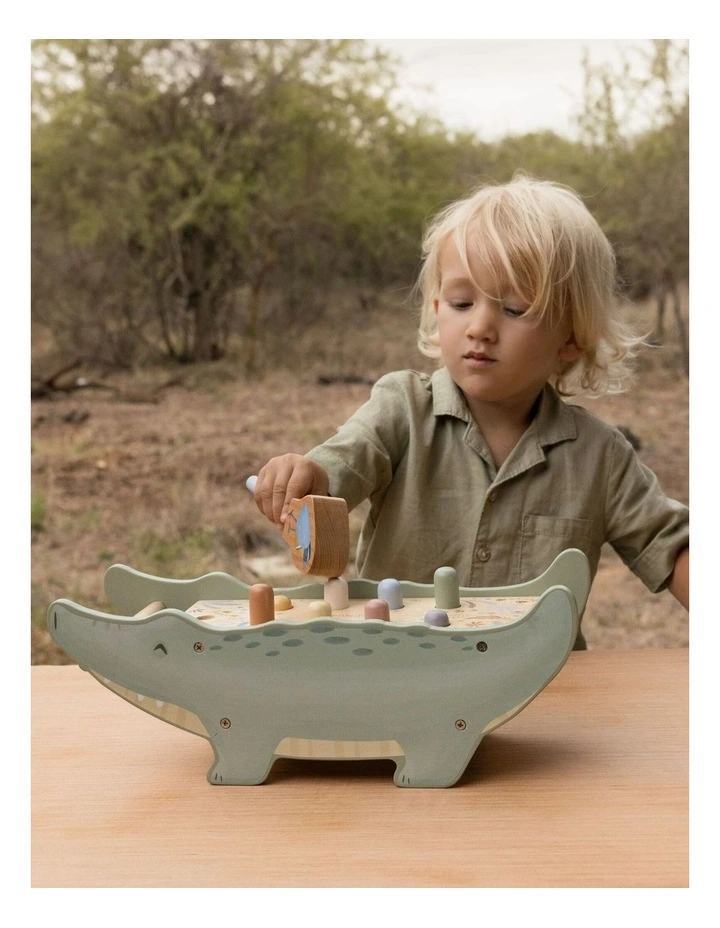 Little Dutch Safari Friends Wooden Hammer Bench image 2