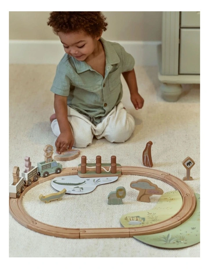 Little Dutch Safari Friends Wooden Train Set image 2