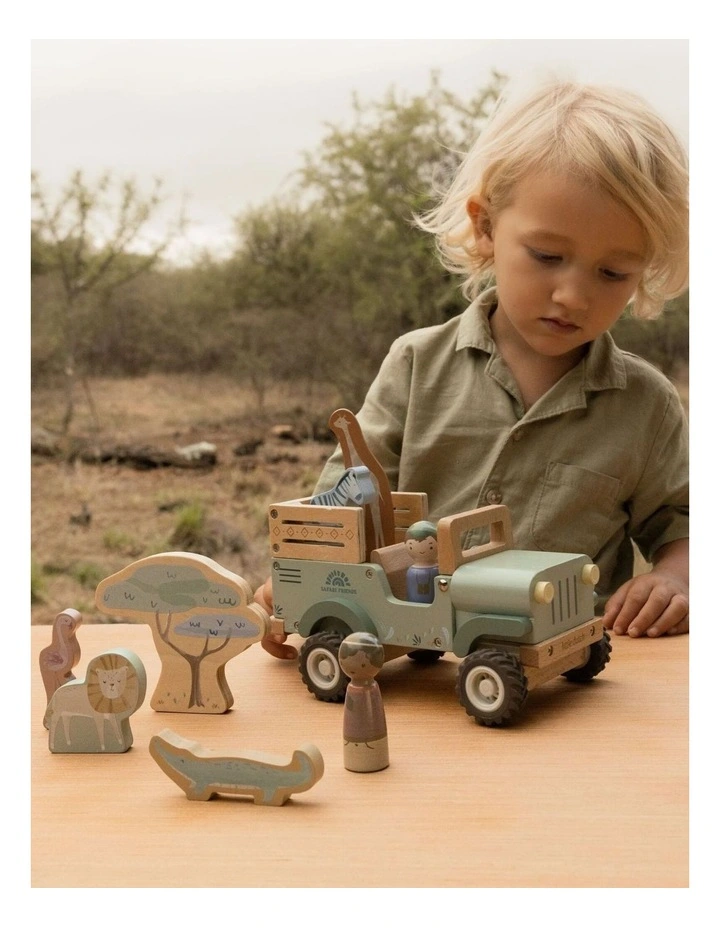 Little Dutch Safari Friends Wooden Safari Car with Animals image 2