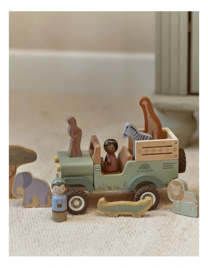 Little Dutch Safari Friends Wooden Safari Car with Animals image 3